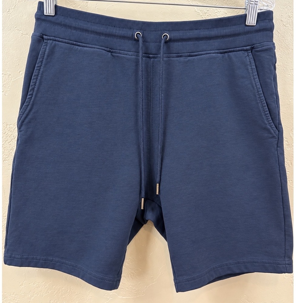 Bread & Boxers Man Navy Blue Cotton Lounge Sweat Shorts Mens Medium